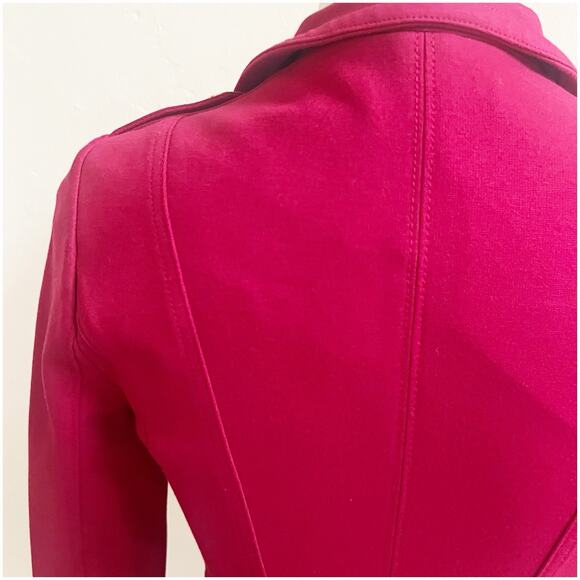 White House Black Market Military Style Fitted Blazer Jacket Sz 0 Fuschia Ponte - Picture 11 of 11